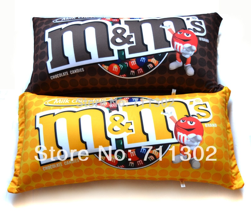 M & m 초콜릿 사탕 모양 폴리스티렌 비드 베개 mm 베개 노란색 갈색 사랑스러운 귀여운 쿠션 아이 선물 무료 배송